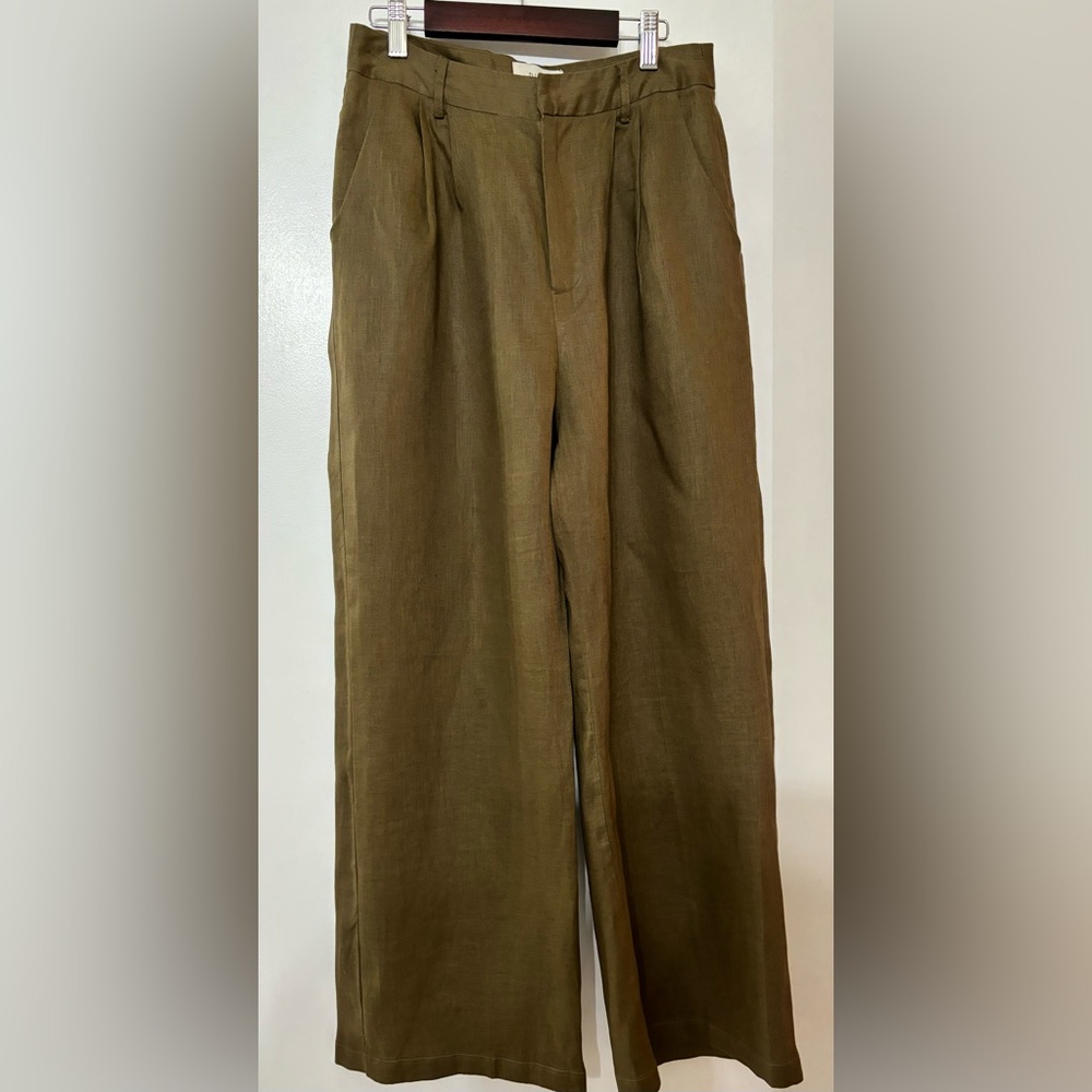 DISSH Norah Olive Linen Pant Size 4